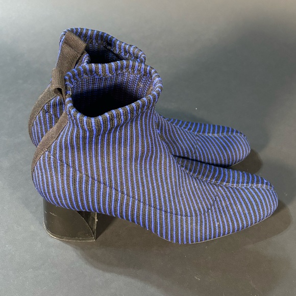 Zara Striped Sock Booties with Heel - Picture 2 of 9